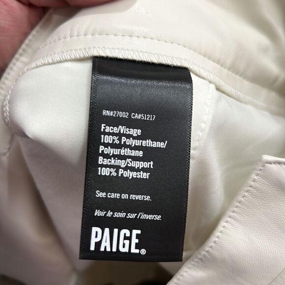 Paige’s Blanka Ecru pleather shorts size 10 NWT flawed - Picture 13 of 15